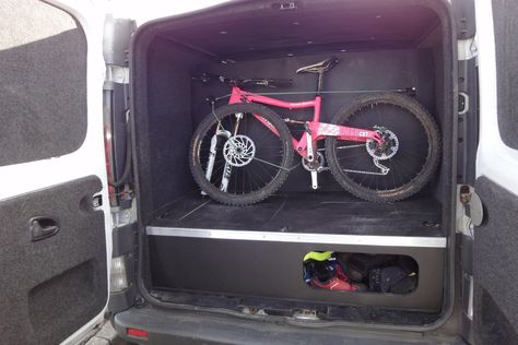 More bike day van questions (Vivaro et al or Vito q's) « Singletrack Forum Van Workshop, Bike Storage In Van, Stealth Camper Van, Vw Transporter Van, Van Organization, Bike Garage, Transporter Van, Bike Storage Garage, Bike Rack Wall