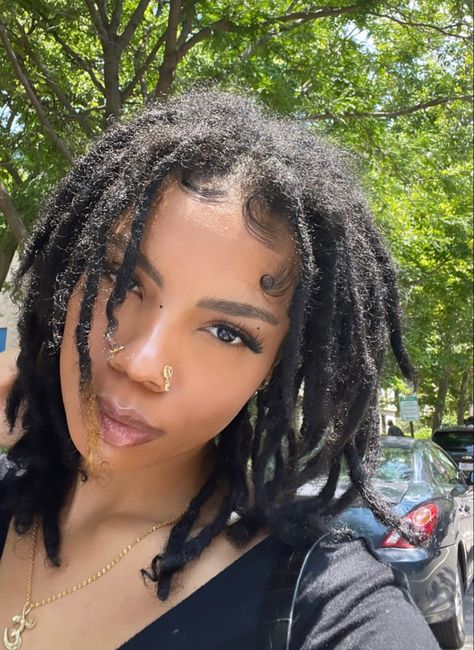 Locs With Faded Sides Women, Locs On Mixed Women, Loc Buns Styles Updo Short, Earthy Dreadheads, Healthy African Hair, Free Form Locs Women, Wolf Cut Locs, Semi Freeform Locs Women, Women With Dreads