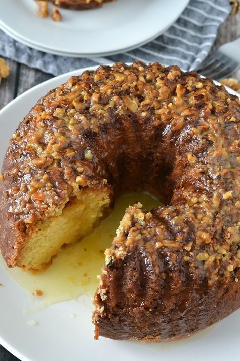 Rum Cake with Butter Rum Glaze | Mother Thyme Cake Glaze Icing, Bacardi Rum Cake, Cake Glaze, Rum Butter, Rum Cake Recipe, Butter Rum, Glaze Icing, Cake Mix Desserts, Holiday Dessert Recipes