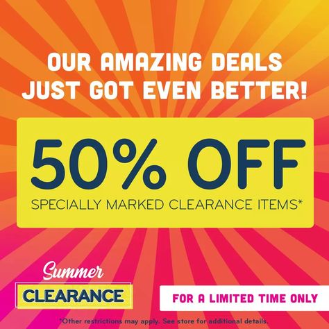 Join us Saturday-Friday, June 15-21 as we kick off an awesome summer season of savings, for the start of our clearance cycle! Shop 50% off specially marked clearance items! 🎉 *All sales final. Valid on specially marked clearance items only. May not be combined with any other offers, discounts, or promotions. Additional restrictions may apply. See store for details. Cycle Shop, Summer Clearance, Had Enough, June 15, Kids Stuff, Summer Season, Feel Like, 50 %, The Selection