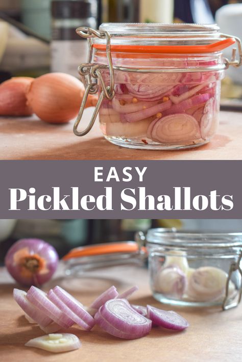 Pickled Shallots Recipes, Dairy Free Recipes For Lunch, Pickled Things, Pickle Party, Gluten Free Recipes Side Dishes, Shallot Recipes, Pickled Shallots, Food Shelf, Grain Bowls