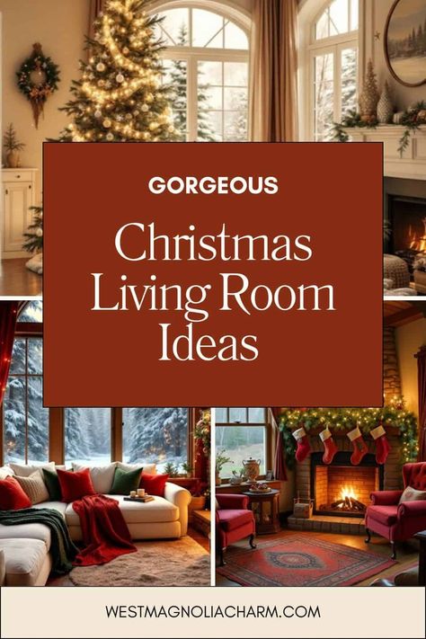 Cozy Christmas Living Room Ideas: Transform Your Space into a Festive Wonderland - West Magnolia Charm Formal Living Room Christmas Decor, Large Living Room Christmas Decor, Living Room Decorated For Christmas, Buffalo Plaid Living Room Christmas, Cozy Christmas Living Room Ideas, Xmas Decor Living Room, Cozy Christmas Decor Living Room, Red Christmas Living Room, Indoor Christmas Decorations Living Room