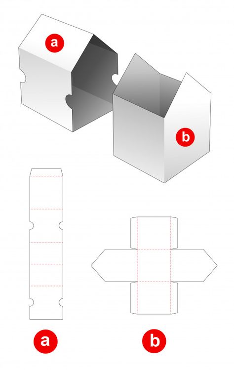 House Box Packaging, House Box Template, Pocket Folder Template, House Packaging, Packaging Die Cut, Vector House, House Gift Box, Packaging Template Design, Paper Folder