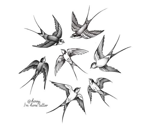 Sparrow Tattoo Design, Swallow Tattoo Design, Swallow Bird Tattoos, Dragon Tattoo Ideas, Black Bird Tattoo, Sparrow Tattoo, Bone Tattoos, Swallow Tattoo, Nautical Tattoo