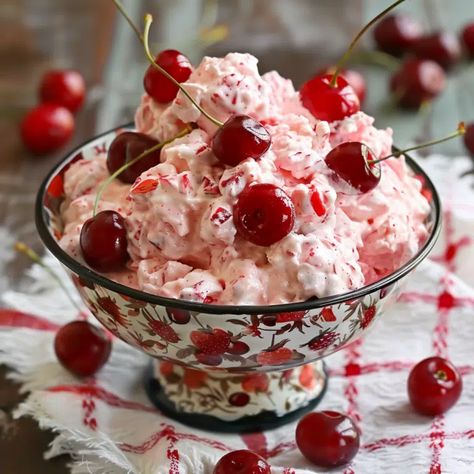 Cherry Fluff Salad Recipe - elianarecipes.com Cherry Coke Salad Recipe, Coke Salad Recipe, Cherry Fluff Salad, Cherry Fluff, Fluff Salads, Fluff Salad Recipes, Easy Fruit Salad, Cool Whip Desserts, Easy Fruit Salad Recipes