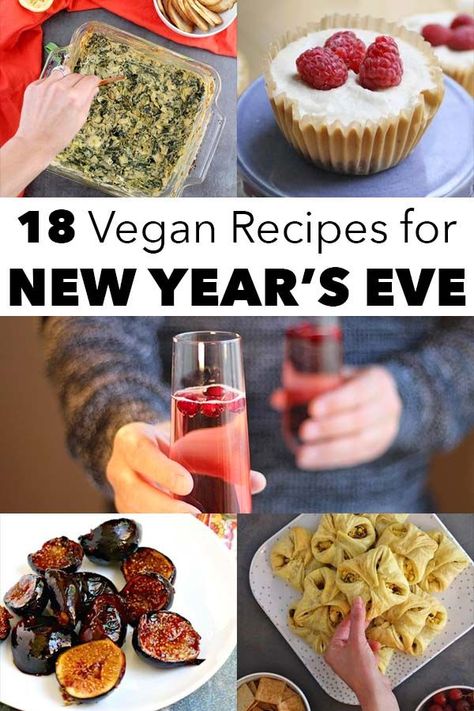 Whether you're planning a huge blowout or an intimate gathering, these vegan New Year's Eve recipes will kick off your new year deliciously. Finger Foods Desserts, New Years Eve Recipes, Vegan Dessert Bars, Vegan Zucchini Bread, New Years Eve Food, Vegan Party Food, Vegan Holiday Recipes, New Years Dinner, Vegan Cheese Sauce