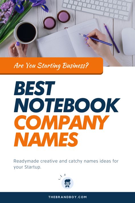 Notebook Name Ideas, Catering Business Names, Burger Store, Book Club Names, Best Notebook, Company Name Ideas, Small Business Blog, Branded Notebooks, Catchy Names