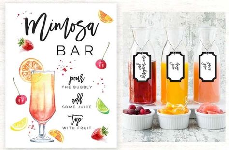 65 DIY Wedding Food Bar Ideas – Wedding Shoppe Wedding Food Trucks, Brunch Champagne, Baby Shower Mimosa Bar, Wedding Food Bars, Beer Ice Cream, Grilled Cheese With Tomato, Diy Wedding Food, Champagne Bars, Large Glass Jars