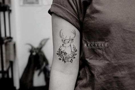 Deer Tattoo Meaning, Circular Tattoo, Stag Tattoo, Floral Back Tattoos, Love Spirituality, Country Tattoos, Web Tattoo, Deer Tattoo, Hand Tattoos For Women