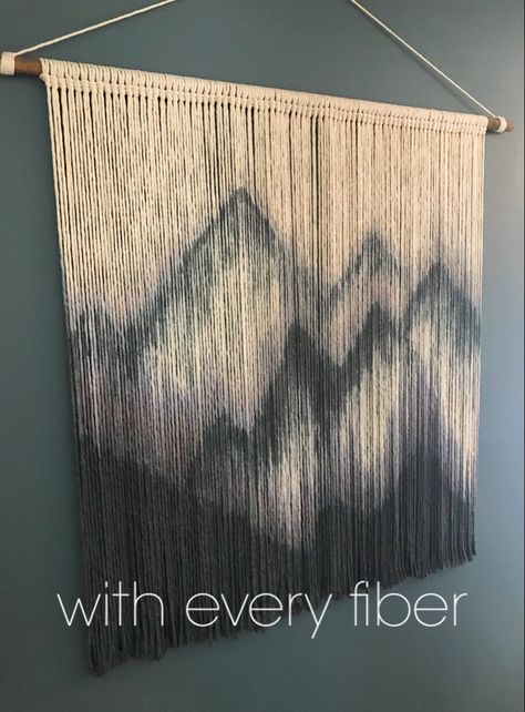 Macrame Mountains, Mountain Wall Hanging, Mountains Scenery, Macrame Crafts, Handmade Wall Hangings, Mountain Wall, House Decorations, Diy Macrame, Handmade Decor