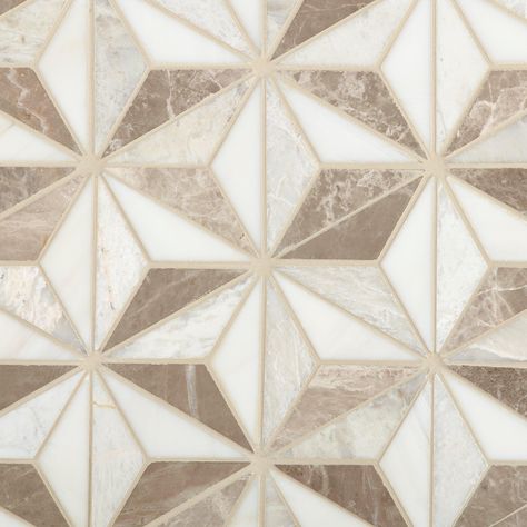 Waterjet Marble, Beige Marble, Marble Mosaic Tiles, Hexagonal Mosaic, Marble Mosaic, Marble Colors, Mosaic Designs, Luxury Vinyl Plank, Shower Floor