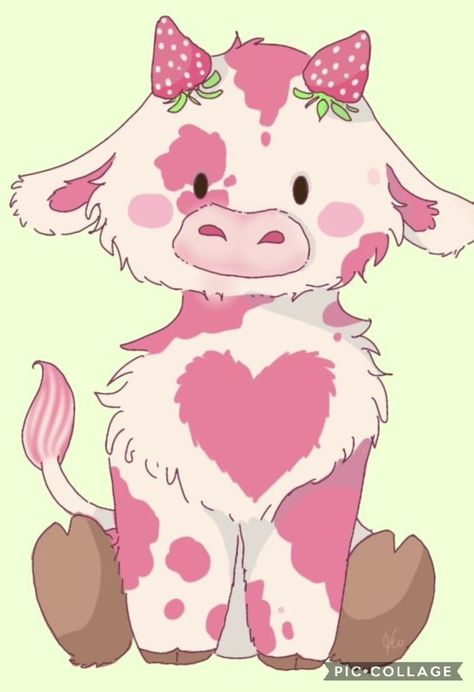 Cow Drawing, Strawberry Cow, Cow