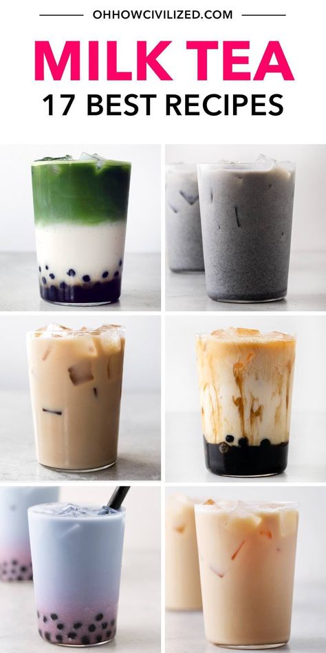 Iced Tea With Milk Recipes, Coffee Milk Tea Boba, Bubble Tea Drink Recipes, Dairy Free Boba Milk Tea, Teas With Milk, Best Milk Tea Recipe, Caffeine Free Milk Tea, Boba Combinations, Taro Tea Boba