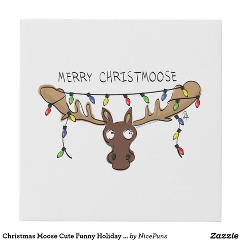 Cartoon Moose, Cards Drawing, Merry Christmoose, Christmas Arts, Punny Cards, Cute Christmas Cards, Christmas Drawings, Visual Puns, Funny English