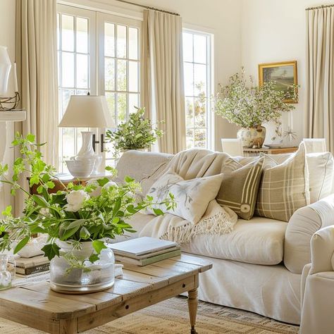 How To Get The Look of The Classic English Countryside Cottage Countryside Living Room, Dnevni Boravak, Cozy Farmhouse Living Room, Cottage Vibes, Countryside Living, Countryside Cottage, English Interior, Cottage Living Rooms, Farmhouse Living Room