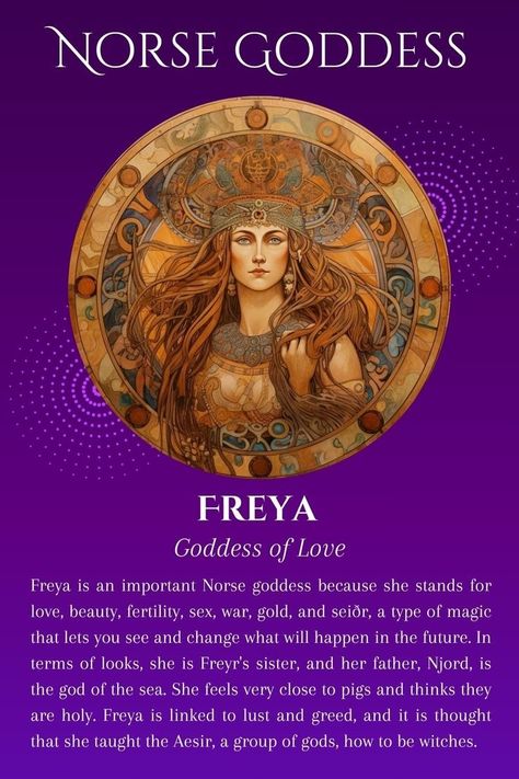 Slavic Gods And Goddesses, Lady Freyja, Norse Goddesses, Norse Deities, Witchcraft Meaning, Nordic Goddesses, Norse Goddess Of Love, Goddess Freya, Slavic Goddess