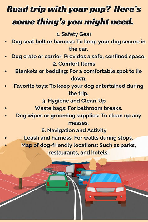 Taking your dog on a road trip can be a fun adventure, but it's important to be prepared. Here’s a list of essentials you might need: Dog Road Trip, Road Trip Must Haves, Dog Packing List, Road Trip With Dog, Dog Seat Belt, Service Dog Training, Dogs Training, Dog Essentials, Fun Adventure