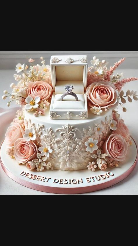 Glamorous Wedding Cakes, Beautiful Cake Designs, Cool Cake Designs, Dream Wedding Decorations, Bride Shower, Gateaux Cake, Engagement Cakes, Cake Decorating Designs, Wedding Cakes Vintage