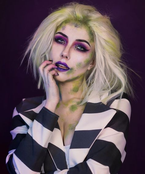 Poison Nightmares Beetle Juice Women’s Makeup, Beetle Juice Make Up Female, Bettel Juice Makeup, Kids Beetlejuice Makeup, Female Beetlejuice Costume Makeup, Beetlejuice Female Makeup, Women Beetlejuice Makeup, Cute Beetlejuice Makeup, Beatle Juice Make Up