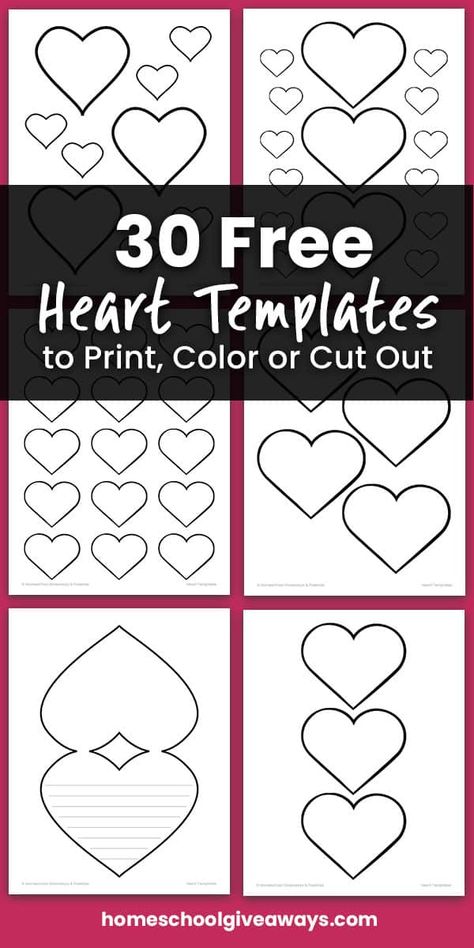 Looking for some simple heart templates? Free heart outlines can be used to color or cut out for fun Valentine's Day projects and cards. Heart Patterns Printable, Felt Hearts Crafts, Free Stencils Printables Templates, Heart Shapes Template, Printable Heart Template, Stencils Printables Templates, Heart Art Projects, Stencil Patterns Templates, Valentine Template