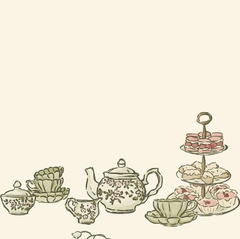 Jenna Brooks | Illustration, Design & Wedding Stationery on Instagram: "A quick post to share the sweetest elements I drew for recent bridal shower invitations 🫖🌿 

The bridal shower invites were actually a complete surprise to the bride, as her maid of honour reached out and asked me to create the stationery for a “High Tea for the Bride to Be”, as she knew the bride would love if they were cohesive with the rest of her wedding invitations suite that I designed. 

Any chance where I get to draw teeny cakes and fancy tea sets is one I embrace wholeheartedly and I love how these turned out! 🤍🍰

#teatime #bridalshowerinvitation #hightea #bridgertonaesthetic #bridalshower #weddingstationery #illustration #weddingillustration #illustrator" Tea Party Invites Template, Tea Party Illustration, High Tea Invitations, Wedding Invitations Suite, Fancy Tea, Bridal Shower Invites, Tea Party Invitations, Etsy Ideas, Wedding Illustration