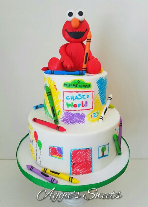 Elmo/Sesame Street Birthday Cake Elmo Theme Cake, Elmos World Birthday Cake, Elmo 2nd Birthday Cake, Elmo Birthday Cake 1st, Elmo’s World Birthday Cake, Sesame Street 2nd Birthday Cake, Sesame Street First Birthday Cake, Diy Sesame Street Cake, Elmo Birthday Cake Girl