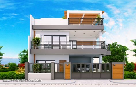 Arabella – Three Bedroom Modern Two Storey with Roof Deck (MHD-2019039) | Pinoy ePlans 2 Story House With Rooftop Deck, Two Storey House Design With Roof Deck, 2 Storey House Design With Rooftop, Modern Roof Design Rooftop Deck, Three Bedroom House Plans Two Story, Modern House With Rooftop, Modern 2 Storey House Design, Three Storey House Design, Roofdeck Ideas