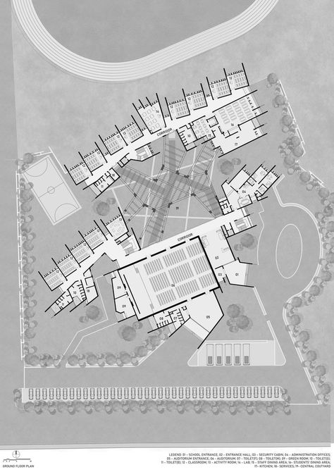 Gallery of The Rajasthan School / Sanjay Puri Architects - 21 Sanjay Puri Architects, Open Space Architecture, Sanjay Puri, Thermal Power Station, Geometric Art Animal, College Architecture, School Entrance, Hotel Plan, Applied Art