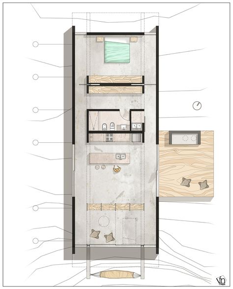 Casa en Cuyo, Argentina on Behance Tiny House Floor Plans, Casa Container, Container House Design, Tiny House Plans, Modern House Plans, House Architecture Design, Modular Homes, Tiny House Design, Small House Plans