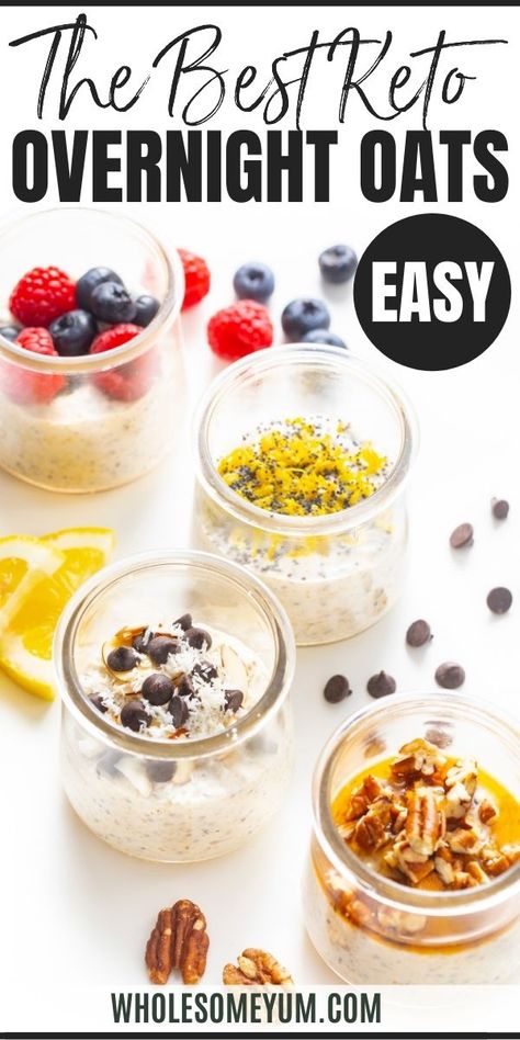 Keto Overnight Oats Recipe Overnight Oats Healthy Keto, Keto Oats Breakfast, Low Carb Oats Overnight, Keto Protein Overnight Oats, Health Low Carb Breakfast, Overnight Low Carb Oats, Keto Overnight Oats Recipes, Keto Over Night Oats, Overnight Keto Breakfast