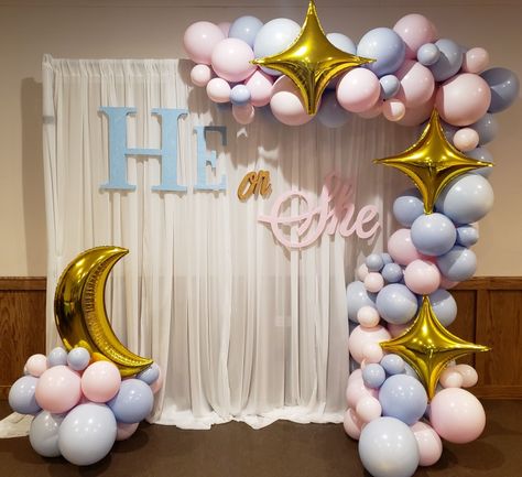 Diy Backdrop For Gender Reveal, Gender Reveal Ideas Backdrop, Simple Gender Reveal Backdrop, Diy Gender Reveal Backdrop, Gender Reveal Backdrop Ideas Backgrounds, Simple Gender Reveal Decorations, Gender Reveal Backdrop Ideas, Gender Reveal Decorations Diy, Gender Reveal Photo Booth