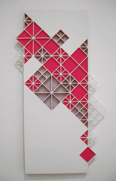 "this time things will be different" - solo show, denver 10x22x1" (wood, paint + paper) SOLD 3d Cnc, Painted Paper, Geometric Designs, Geometric Art, Repeating Patterns, Geometric Patterns, Be Different, Islamic Art, Textures Patterns