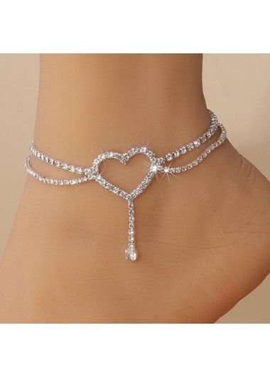 Color:Silver;Package Contents:1 X Anklet;Occasion:Sport; Diamond Anklet, Silver Anklet, Lovely Tops, Silver Anklets, Foot Jewelry, Solid & Striped, Shopping Sites, Ankle Bracelets, Girls Wear