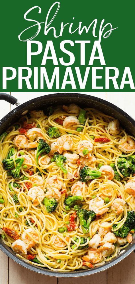 Shrimp Broccoli Pasta, Shrimp Pasta Primavera, Veggie Pasta Recipes, Primavera Recipe, Pasta Primavera Recipe, Linguine Recipes, Shrimp And Broccoli, Sundried Tomatoes, Shrimp Recipes For Dinner