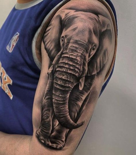 Elephant Shoulder Tattoo Men, Men Elephant Tattoos, Large Elephant Tattoo, Elephant Tattoo Men, Elephant Arm Tattoo, Elephant Tattoos Men, Elephant Art Tattoo, Realistic Elephant Tattoo, Arm Tattoo Men