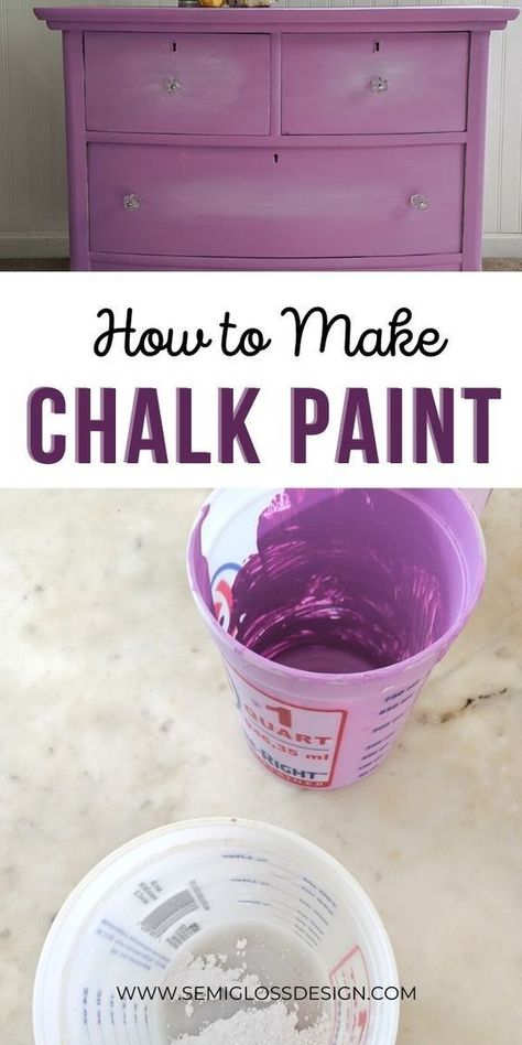 Make Your Own Chalk Paint, Caulk Paint, Chalk Paint Techniques, Diy Chalk Paint Recipe, Make Chalk Paint, Chalk Paint Recipe, Homemade Chalk Paint, Homemade Chalk, Paint Recipe