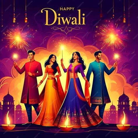 A poster for a movie called happy diwali | Premium AI-generated image Diwali Radha Krishna, Group Dp, Offering Prayer, Cartoon Love Photo, Womens Group, Diwali Wishes, Hindu Festivals, Cartoons Love, Festival Lights