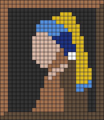 Alpha pattern #35234 | BraceletBook Pixelated Art Easy, 30 By 30 Pixel Art, Crochet With Pixel Grids Ideas, Pixel Easy Art, Pixel Art Famous Painting, Pixel Cross Stitch Patterns, 32x32 Pixel Art Grid Easy, Pixel Art Pattern 32x32 Grid Easy, Art Alpha Pattern