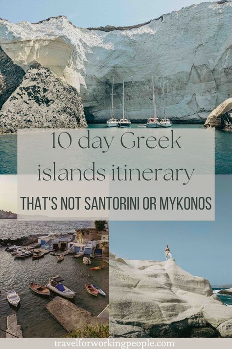 We have put together the ultime 10 day Greek hopping itinerary for those that are looking for something a little different (i.e. not Santorini or Mykonos). You'll explore charming fishing villages, eat the best food in Greece (actually) and get your fix of cocktails on the water. Greece itinerary | 10 days Greek islands | Greek islands travel guide | Greece travel itinerary Greece Travel Itenary, 10 Day Italy And Greece Itinerary, 2 Week Greek Island Itinerary, 12 Day Greece Itinerary, Island Hopping Greece Itinerary, 4 Day Greece Itinerary, Greece Cyclades Islands, 10 Days In Greece Itinerary, Greece Itenary