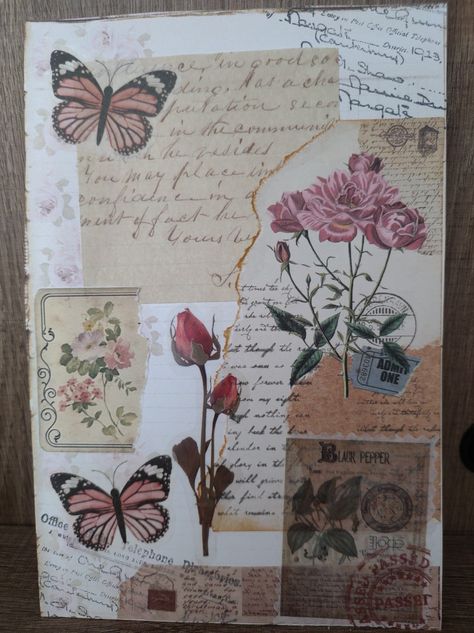 Junk Journal Pages Ideas, Junk Journal Pages Ideas Layout, Journal Pages Ideas, Collage Scrapbook Layouts, Collage Journaling, Book Cover Page Design, Pages Ideas, Scrapbook Inspo, Page Scrapbooking