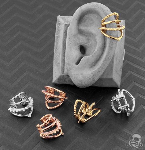 Festival Accessories, Ear Cuff Earings, Magical Jewelry, Emo Fashion, Skull Jewelry, Western Jewelry, Hippie Jewelry, Ear Jewelry, Steampunk Fashion