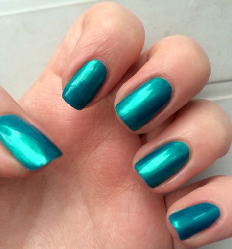 Metallic Teal Nails, Metallic Turquoise Nails, Chrome Teal Nails, Teal Square Nails, Teal Nails Turquoise, Turquoise Nail Polish, Nails Xmas, Sweet Aesthetic, Blue Nail Color