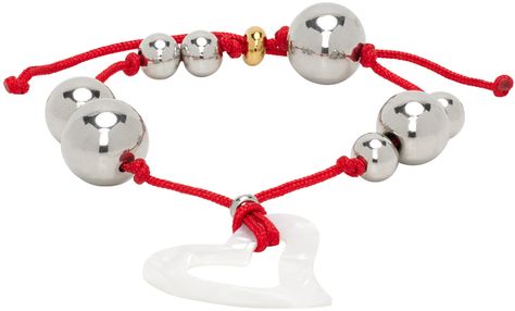 Gimaguas - Red Love Bracelet Red Textiles, Face Pulls, Red Love, Love Bracelet, Cord Bracelet, Pull Through, Cord Bracelets, Love Bracelets, Silver Tone