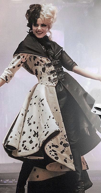 Cruella All Outfits, Cruella Inspired Fashion, Cruella Outfits Movie, Cruella Deville Movie Outfits, Cruella Deville Outfit Ideas, Cruella Deville Aesthetic Outfit, Cruella Deville Emma Stone Outfits, Cruella Outfits Emma Stone, Cruella Deville Costume Emma Stone