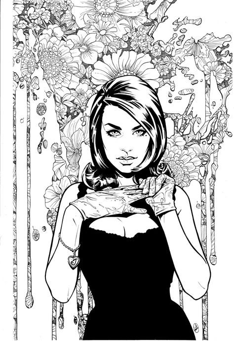 Lady Killer cover line art for #5 Joelle Jones, Lady Killer, Comic Artwork, Different Forms Of Art, Comic Book Art Style, Alt Art, Comic Style Art, Ink Wash, Dark Horse Comics