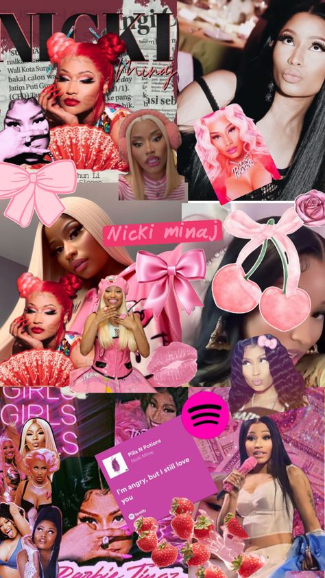 Nicki Minaj Collage, Nicki Minaj Fashion, Nicki Minaj Wallpaper, Nicki Minaj Pictures, Ice And Spice, Nicki Minaj, Pink Glitter, Collage, Pink