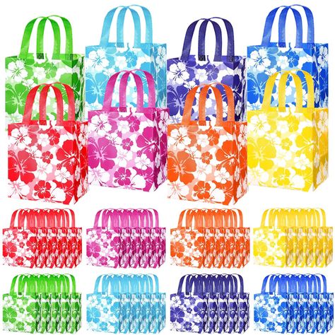 PRICES MAY VARY. Bulk Hibiscus Party Favor Tote Bags: get 48 hibiscus tote bags in 8 distinct bright colors, which are red, orange, yellow, green, blue, pink, light blue, and purple; This ample amount means you can distribute them among family and friends at your birthday celebration Hibiscus Theme Design: embellished with iconic hibiscus design, these luau party favor bags exude an authentic and retro feel that can create a powerful festive vibe; Use these luau party favor bags to decorate your Hibiscus Tote Bag, Hawaii Birthday Party, Hello Kitty Birthday Theme, Luau Party Favors, Belle Birthday, Hawaiian Gifts, Tropical Gifts, Hawaii Gift, Bags For Kids