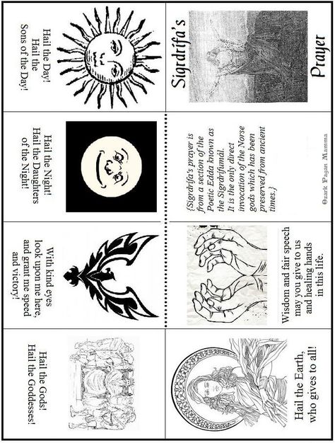 Sigrdrifa prayer magic book One Page Book, Norse Gods, Pagan Festivals, Wiccan Crafts, Parenting Win, Study Planner Printable, Barbie Printables, Magic For Kids, Word Search Printables