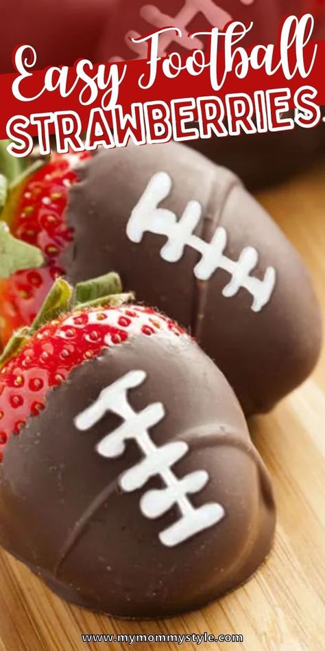 These dark chocolate dipped strawberries with white chocolate piping are remarkably easy to make and a win. Learn How To Make these Football Chocolate Covered Strawberries. Football Chocolate Covered Strawberries, Football Themed Chocolate Covered Strawberries, Easy Chocolate Dipped Strawberries, Chocolate Covered Strawberry Footballs, Football Strawberries, Dip Strawberries In Chocolate, Make Your Own Chocolate, Chocolate Dipped Strawberries, Strawberry Dip