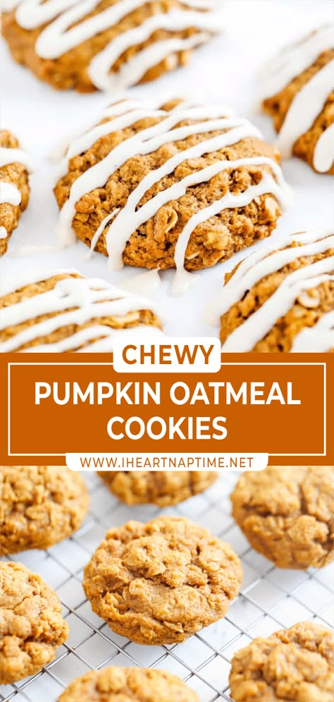 Best Pumpkin Oatmeal Cookies, Rolled Oats Recipe Snacks, Pumpkin Oatmeal Cookies Easy, Pumpkin Pie Oatmeal Cookies, Pumpkin Oat Dessert, Iced Pumpkin Oatmeal Cookies, Rolled Oats Cookie Recipe, Crispy Pumpkin Cookies, Chewy Pumpkin Oatmeal Cookies